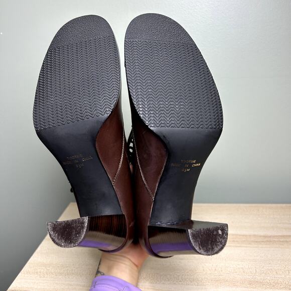 Apostrophe Tootsie Heeled Ankle Booties Brown Leather Victorian Style Shoes 8.5 - Picture 7 of 12